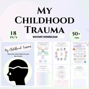 Childhood trauma therapy worksheets trauma healing exercises for counselor CBT printables trauma psychoeducation handout DBT counseling tool