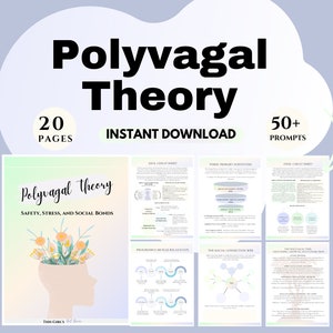 Polyvagal Theory Trauma recovery printables Somatic therapy Coping Skills Exercises Nervous System Regulation Polyvagal Therapy CPTSD PTSD