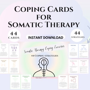 Tarjetas de afrontamiento para terapia somática gestión del estrés habilidades de afrontamiento Tarjetas de psicología positiva Mentalidad de autocuidado Estrategias de afrontamiento ansiedad TCC