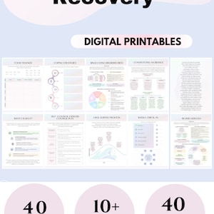 Eating Disorder Recovery Workbook Journal ED Therapy Worksheets body image Mental Health Resources Tools DBT CBT Body Acceptance Self-help