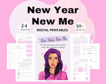 New Year Bullet journal Self-help worksheets confidence printables BUJO Self-improvement Confidence planner Self-discovery thought provoking