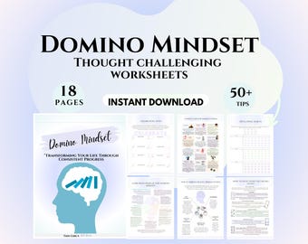 Schede di lavoro sulla terapia che sfida il pensiero, strumenti per terapisti, mentalità positiva, schede di lavoro di consulenza, CBT, pensiero negativo, abilità di coping, auto-aiuto