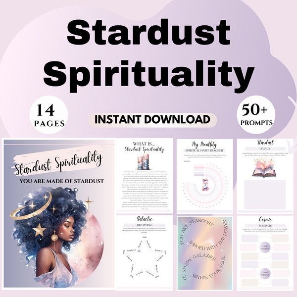 Stardust Spirituality Guided Workbook Journal Spiritual growth Cosmic connection Self-discovery Transformation printables Sacred practices