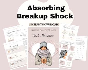 Breakup Shock Journal Regalo de ruptura para su supervivencia de ruptura Cuidado de ruptura Kit de ruptura Imprimibles de curación de ruptura Construyendo resiliencia CBT Bujo