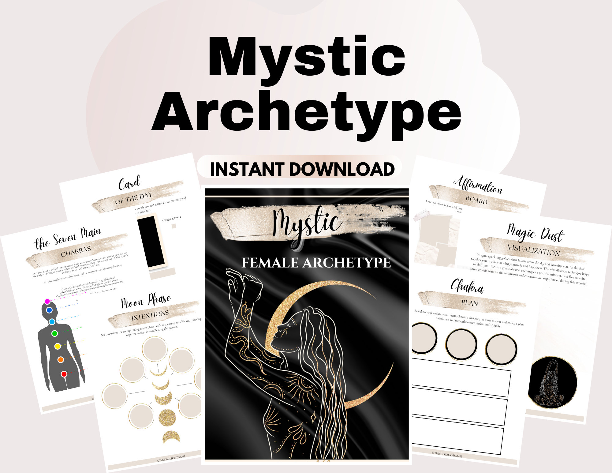 Mystic Female Archetype Workbook Witchy Journal Divine Feminine