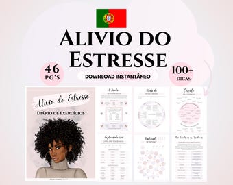 Diário de Estresse para Alívio da Ansiedade Fichas de Terapia Imprimíveis Workbook Terapêutico para Saúde Mental CBT DBT
