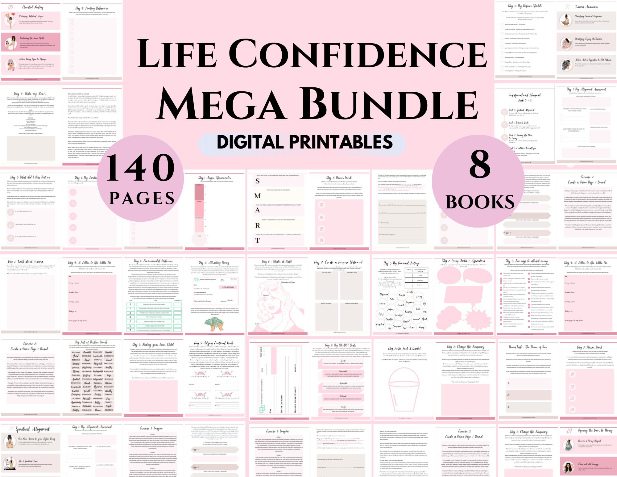 Confidence Bundle Self Confidence worksheets Self Confidence digital journal Guided Journal CBT DBT worksheets Self-esteem digital handouts
