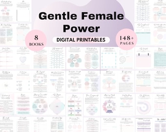 Female Empowerment worksheet bundle printable resources therapy tools self-esteem counseling resources coping skills stress management CBT