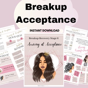 Breakup Acceptance Journal Women Healing Worksheets Closure Printables Self Care Moving On Closure Journal Self Help Breakup survival CBT
