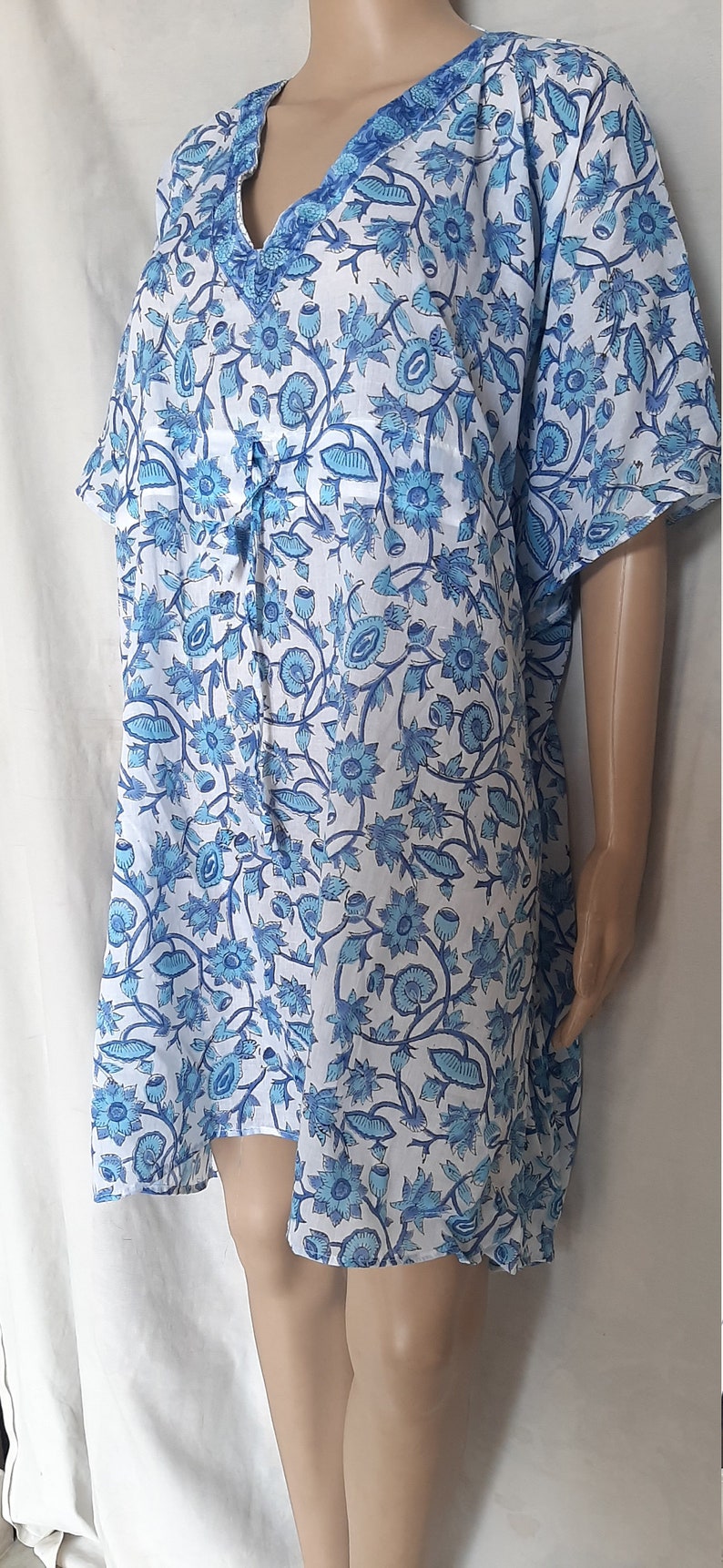 Short Kaftan Maxi Dress,Kaftan For Women Resort wear,Beach wrap,Vintage Plus Size Boho Caftan dress Kimono Indian cotton kaftan Block Print
