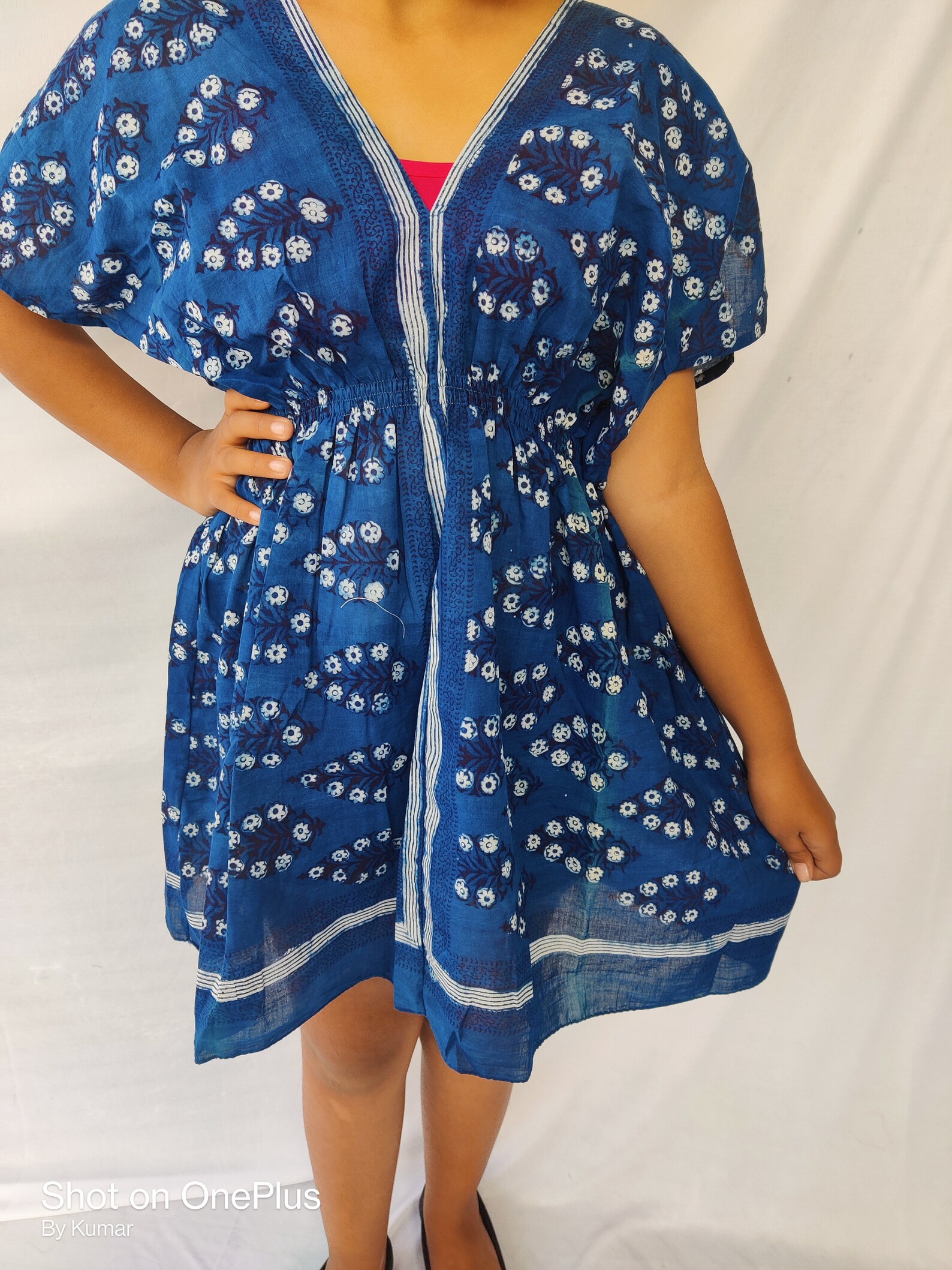 Indian Cotton Short Summer Kaftan Dress Hand Block Print Etsy
