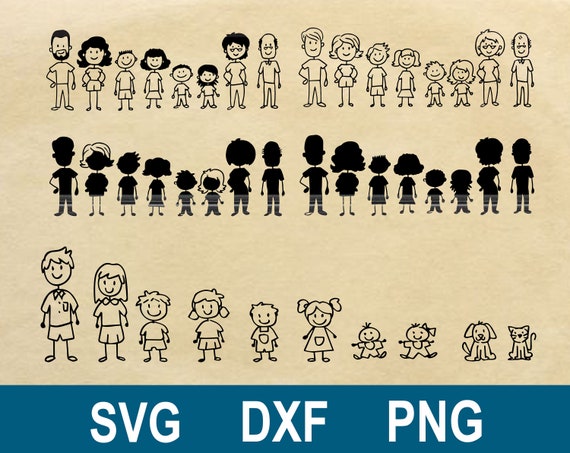Download Stick Family Svg Dxf Png Clipart Silhouette And Cut Files Etsy