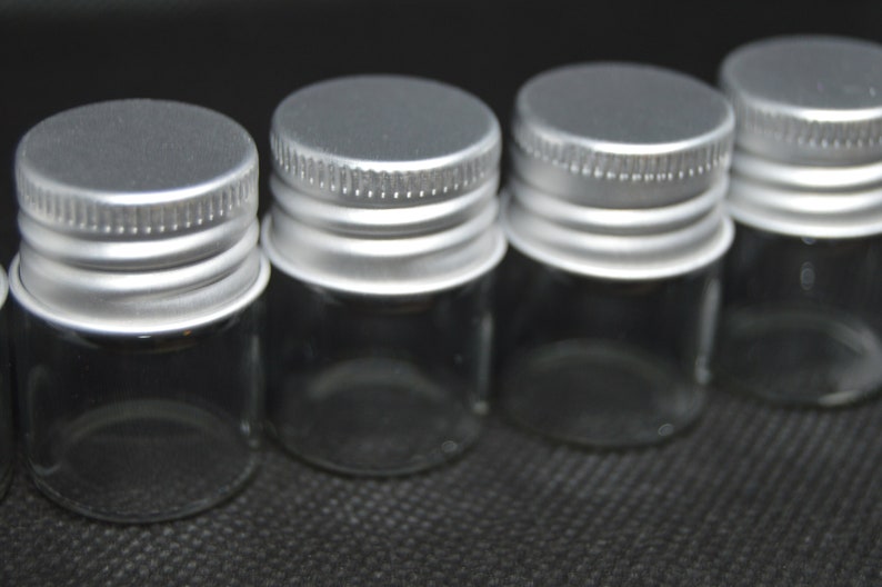 Small Glass Container with Tin Lid 0.2 fl oz 6 mL Etsy