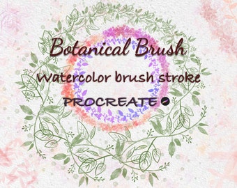 Procreate Brush Watercolor DIY Wreath Garland Botanical, Flower, Spring, Summer, Plant, Floral, Valentine, Self love, Hand drawn, Gift Idea