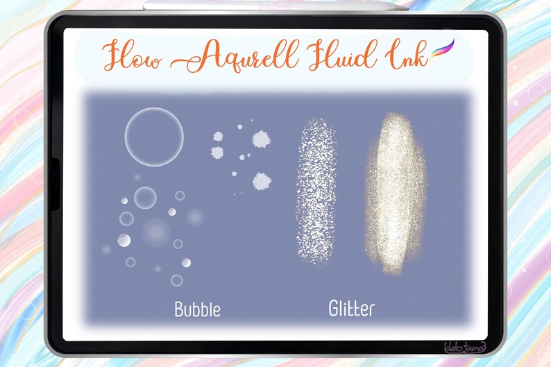 Procreate Brush Flow Aquarell, Fluid, Alcohol ink, Liquid,Watercolor,Wave,Glitter,Blend,Abstract art,Dynamic,Paint,Splash,free color palette image 9