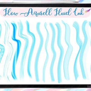 Procreate Brush Flow Aquarell, Fluid, Alcohol ink, Liquid,Watercolor,Wave,Glitter,Blend,Abstract art,Dynamic,Paint,Splash,free color palette image 7