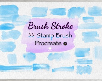 22 Watercolor Brush Stroke Stamp Procreate/Add-on brush/Stamp brush/Splash watercolor/Hand painted