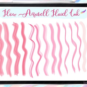 Procreate Brush Flow Aquarell, Fluid, Alcohol ink, Liquid,Watercolor,Wave,Glitter,Blend,Abstract art,Dynamic,Paint,Splash,free color palette image 8