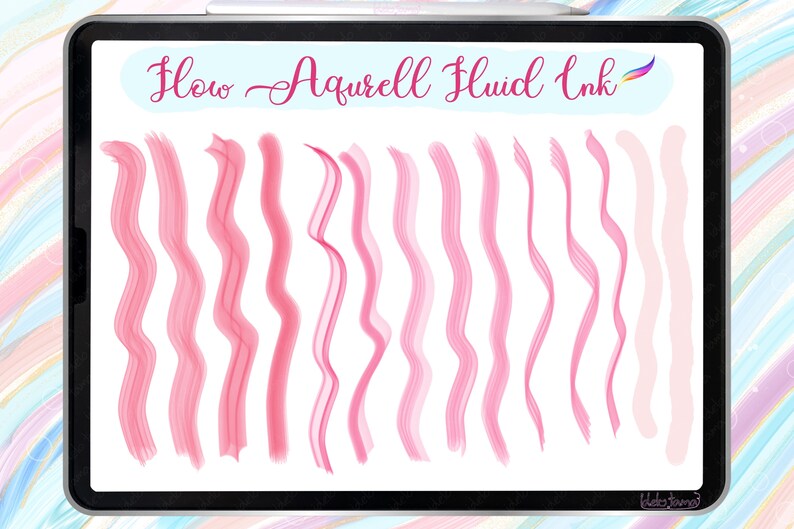 Procreate Brush Flow Aquarell, Fluid, Alcohol ink, Liquid,Watercolor,Wave,Glitter,Blend,Abstract art,Dynamic,Paint,Splash,free color palette image 8