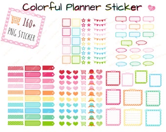 Colorful Stationery Digital Planner Sticker/Pack & Individual Pre-Cropped Sticker/GoodNotes, Notability, digital Planner/Digital download