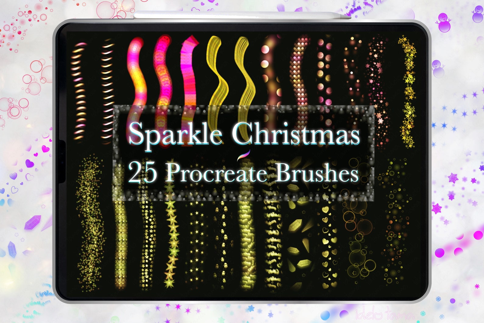 procreate christmas light brush free