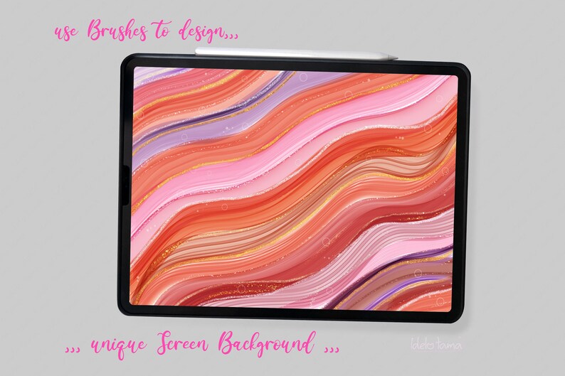 Procreate Brush Flow Aquarell, Fluid, Alcohol ink, Liquid,Watercolor,Wave,Glitter,Blend,Abstract art,Dynamic,Paint,Splash,free color palette image 2
