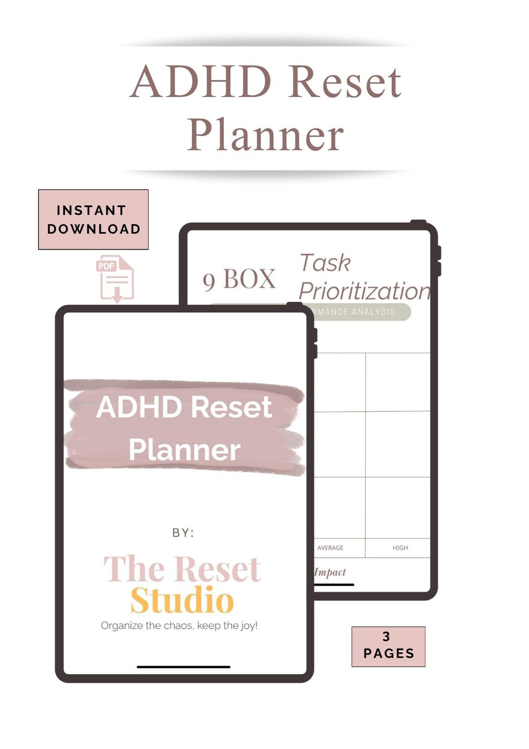 ADHD Reset & Focus Planner | Daily + Weekly Organizer for Busy Minds ...