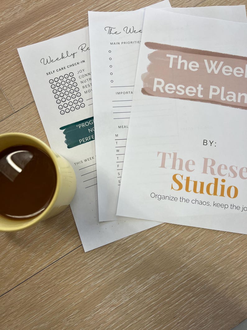 Weekly Reset Planner | Goal Setting | Calm & Minimal | for Moms | ADHD ...