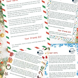 Customizable Printable, Hello and Goodbye Elf Letters, 8.5x11 letter pdf