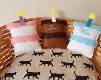 Catnip Felt Personalised Birthday Cake Cat / Kitten Toys