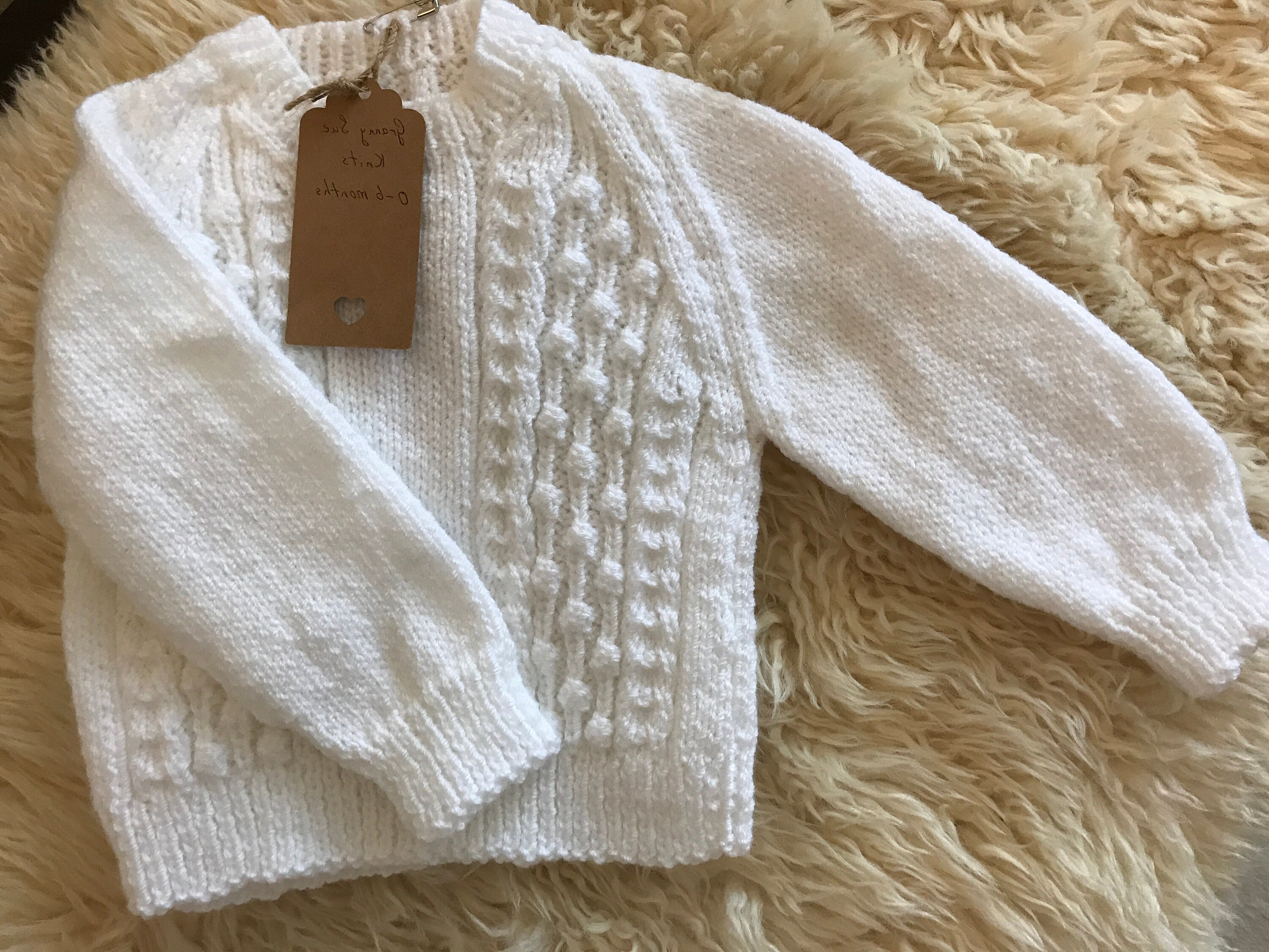 Hand knitted baby jumper premium women's institute wool Etsy