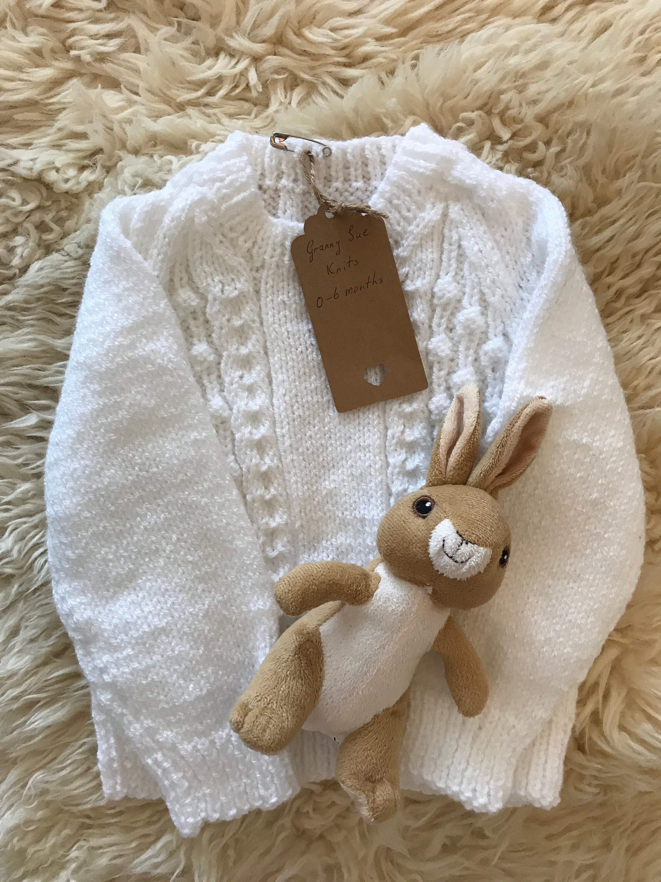 Hand knitted baby jumper premium women's institute wool Etsy