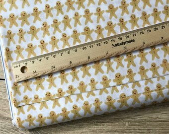 Gingerbread Man Organic Cotton. Cloud9 Fabrics, GOTS Certified