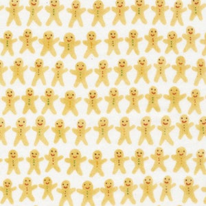 Organic Cotton, GOTS Certified. Gingerbread Man People. Cloud9 Fabrics. Premium Quality Fabric for Face Mask. Sold Per 1/4 Metre