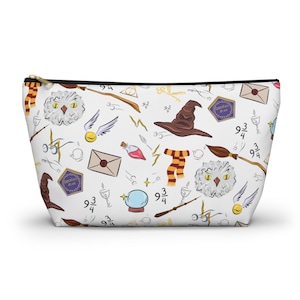 Harry Potter, motif, amusant, articles de toilette Poudlard, pochette pour accessoires avec fond en T