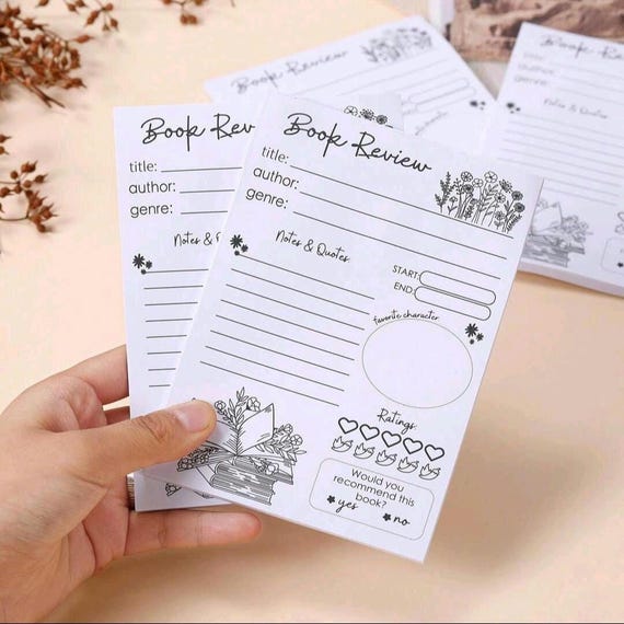 Book Review Pad: 40 Stylish Reading Review Sheets