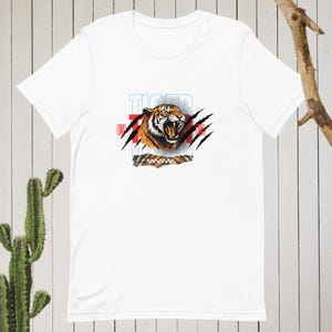 Vintage Tiger T-Shirt - Retro Tiger Grafik T-Shirt - Kühnes Raubkatzen Shirt - Safari Tier Top - Tiger Liebhaber Geschenk - Ästhetisches Shirt für die Tiere