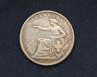 Helvetia *1851_1857* 1 Franco - Monedas de Suiza / Reacuñación