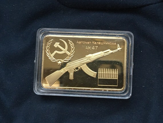 Russian AK47 Gold Bullion Bar - Novelty / Plated / Historical - Etsy