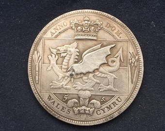 Victoria *1887* Undated Wales Cymru Crown / British Coins