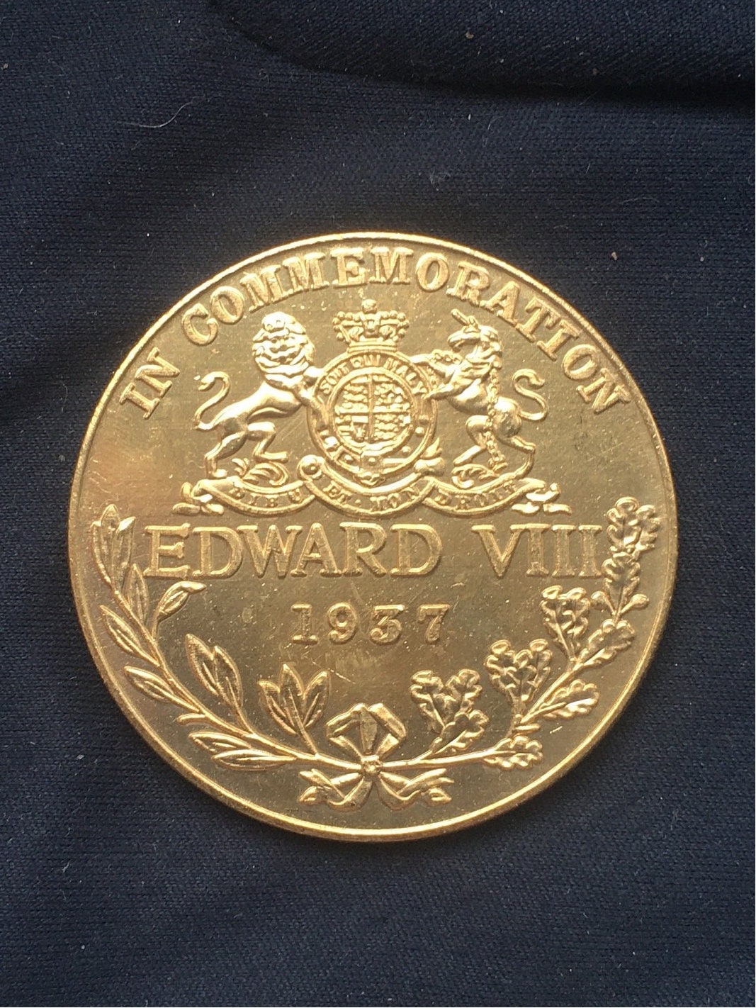 Historical Edward V111 1937 Commemorative Coin Gold Plated historical-edward-v111-1937-commemorative-coin-gold-plated
