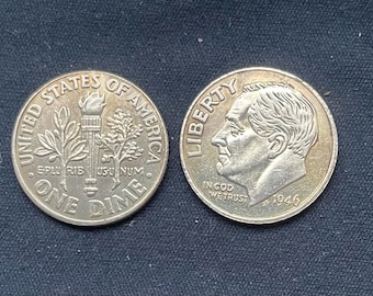 1966年ルーズベルト・ダイム • ミントマークなし • 米国10セント硬貨