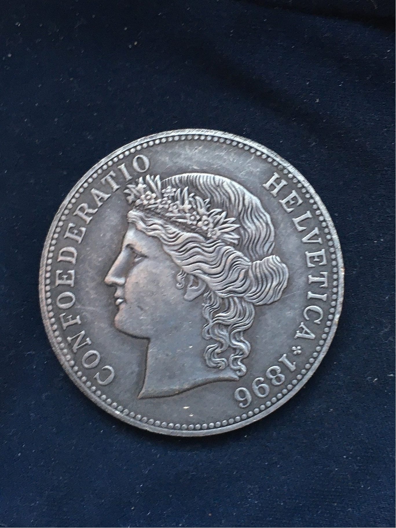 ヘルベチカ *1896* 5フラン - スイスコイン / 連邦 / 再鋳造 - Etsy 日本