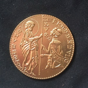 Crusaders *1342 - 1354* 1 Ducato / Italy / Gold Effect / Italian Coins