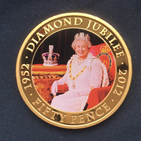 Beautiful Elizabeth 11 *2011* Diamond Jubilee - Fifty Pence / Commemorative Coin / Bailiwick of Jersey / British Coins