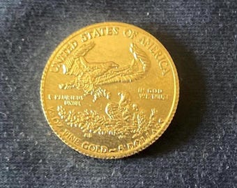 Gold Eagle *1986* 5 Dollars - First Year Issue / United States Of America Coins / Gold Plated