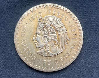 Mexicanos *1947* 5 Peso - Estados Unidos  / Mexico Coins / Restrike