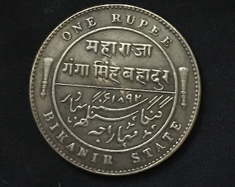 ヴィンテージ 1940-1945 イギリス領インド 1ルピー銀貨 国王ジョージ6