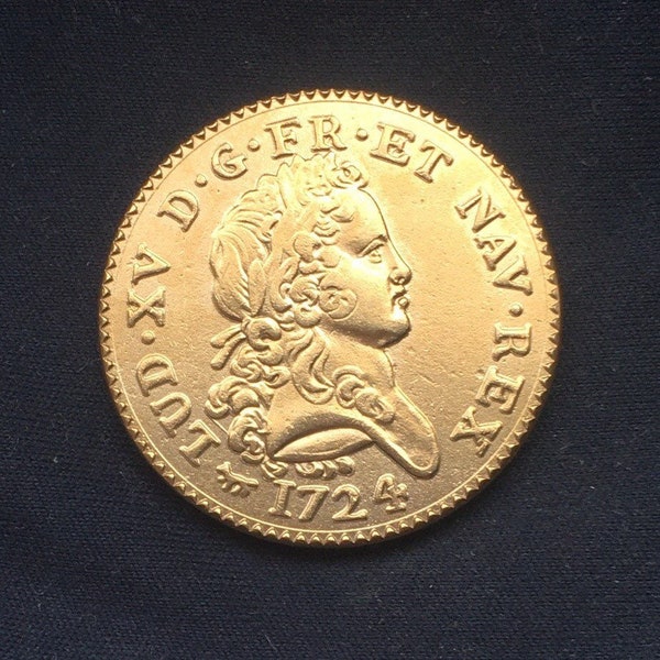 Exquis Louis XV *1724* - Double louis d'or Mirliton, 2 Louis D'or / Effet Or / Monnaies Françaises