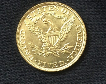 Super *1905* Five Dollar - American Eagle / Gold Effect / United States Of America Coins